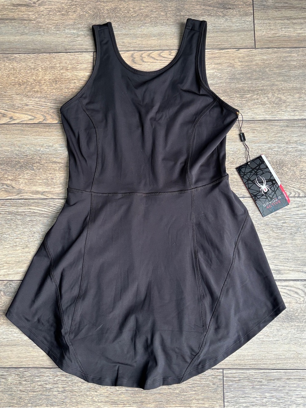 NWT Spyder Activewear Workout Athletic Dress With Shorts Black Sz Medium